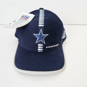 NWT VTG Dallas Cowboys Hat Cap Strap Back Blue NFL Logo Athletic Pro Line Stripe